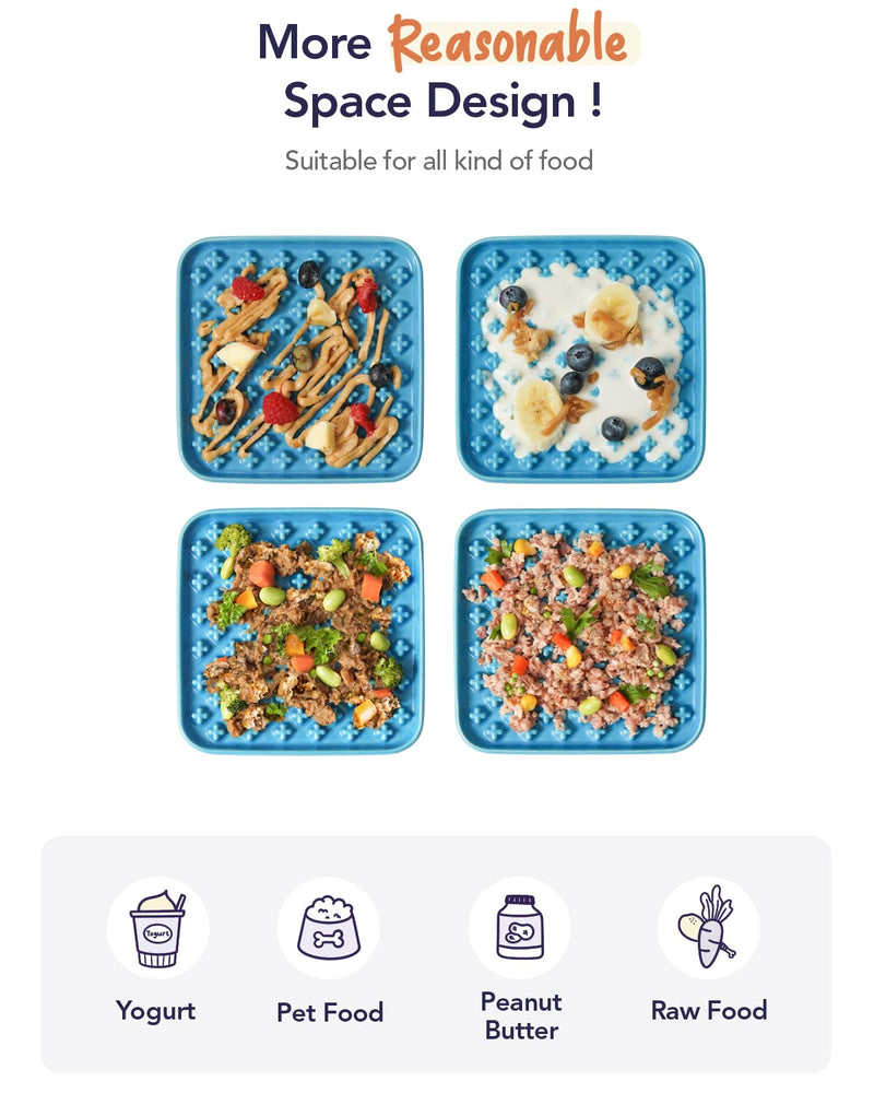 LE TAUCI PET Ceramic Slow Feeder Bowl for Cat and Small Dog, Lick Mat for Wet Food and Dry Food, Cat Food Puzzle Feeder, IQ Pet Treat Mat, Dog Feeder, Slow Bowl, Puppy Bowl, Great Gift for Pet Blue Cross - PawsPlanet Australia