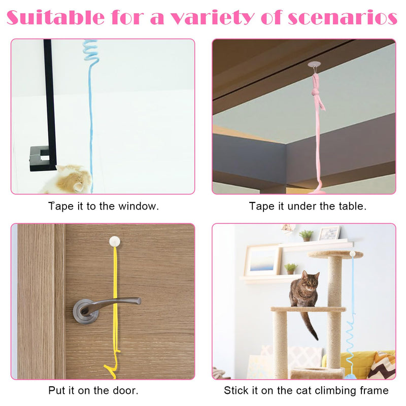 Cat Toy Hanging Door Frame Self-employment Interactive Cat Toy Intelligence Cat Toy Retractable Kitten Wand Toy Cat Toys (Pack of 4) - PawsPlanet Australia