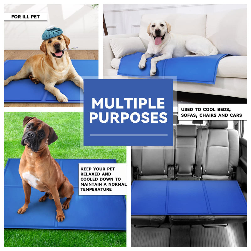 PETTOM Dog Cooling Mat Medium 65x50 cm, Non-Toxic Gel Self Cooling Pad For Pet Dog Cat, Indoor and outdoor using in Pet bed, Sofa, Car Seat, Beach, Great for Dogs Cats in Hot Summer M: 65 x 50 CM - PawsPlanet Australia