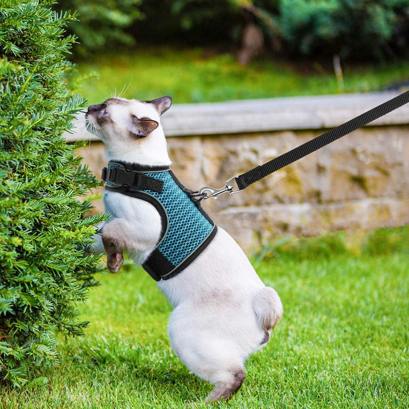 PUPTECK Cat Harness and Leash - Escape Proof for Walking, Reflective and Breathable Cat Vest Harness with Safety Buckle, Easy Control and Adjustable for Small Medium Large Cats, Puppies - PawsPlanet Australia