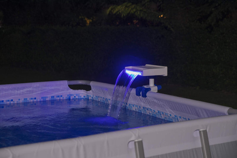 Bestway BW58619 Flowclear Soothing Waterfall, Above Ground Pool Accessory with LED Lights, Multicolor - PawsPlanet Australia