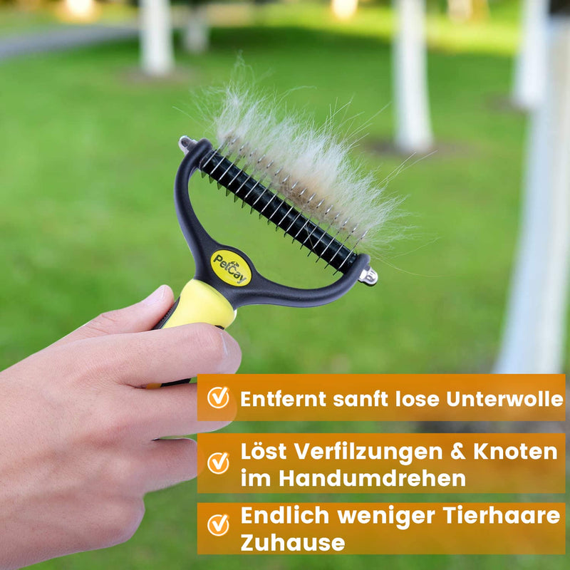 PetCay Premium undercoat brush de-matting curry comb for dogs and cats with medium to long hair - undercoat brush against matting and undercoat - PawsPlanet Australia