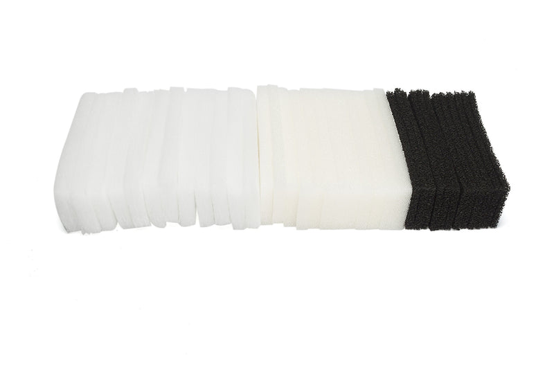 [Australia] - LTWHOME Value Pack of Foam Filters, Carbon Filters and Polyester Filters Set Fit for Fluval U3 Filter(Pack of 36) 
