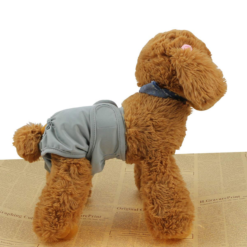 Hisprout Female Dog Diaper Reusable Washable Durable Doggie Diapers Pants (DDFM05) M Grey Footprints - PawsPlanet Australia