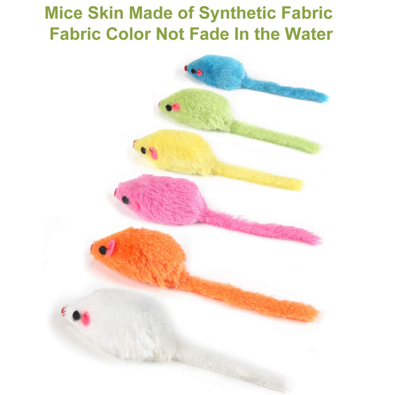 [Australia] - MeoHui 30PCS Catnip Toys for Cats, 5.5 Inches Faux Furry Catnip Mouse Toy with Rattle Noise, Rattling Fluffy Cat Toys Mice for Cat Kitten Exercise Interactive Play Fetch, 6 Colors Mixed Value Pack 