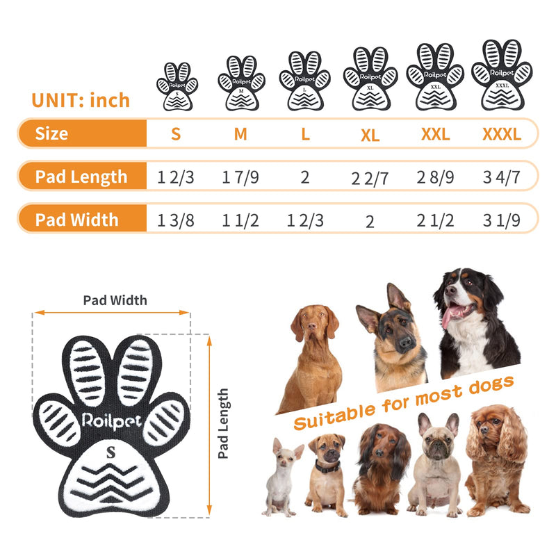 Roilpet Dog Slip Stopper Pads- Provide Your Dogs with Anti-Slip Traction from Slipping on Slippery Floors, Especially for Senior Dog for Indoors Wear 12 sets 48 pads S (1-5/8"x1-3/8", 4-10 lbs) - PawsPlanet Australia