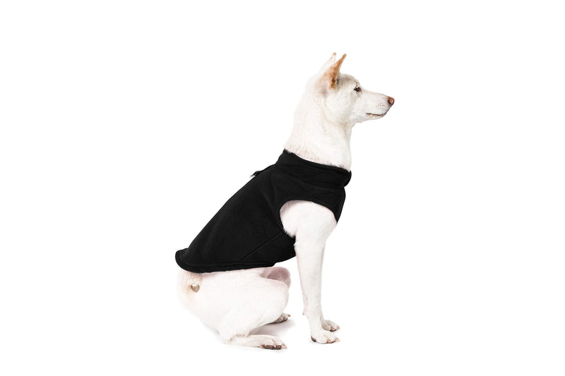 Gooby Fleece Vest Dog Sweater - Warm Pullover Fleece Dog Jacket with Leash Attachment - Winter Small Dog Sweater Coat - Cold Weather Dog Clothes for Small Dogs Boy or Girl for Indoor and Outdoor Use X-Small chest (~11") Black - PawsPlanet Australia