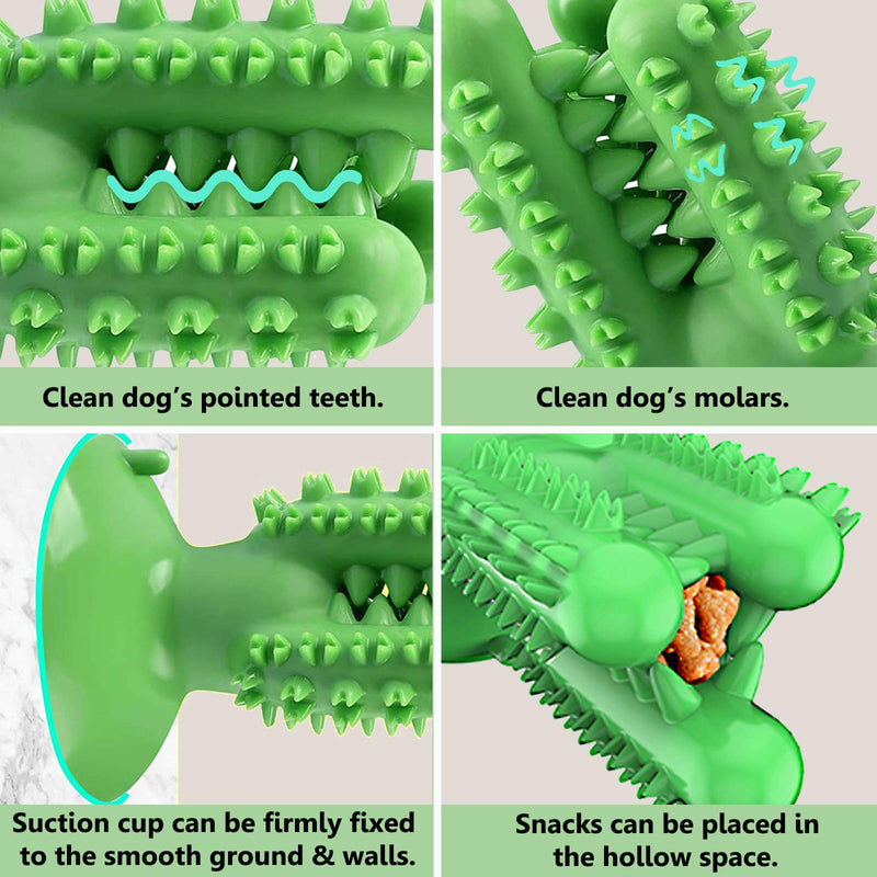 Dog Toothbrush Chew Toy for Aggressive Chewers, Tough Dog Dental Chewing Toys Indestructible Puppy Toys Interactive Dog Toys Teething Toys for Puppies Dogs Teeth Cleaning for Small Medium Large Breed Green - PawsPlanet Australia