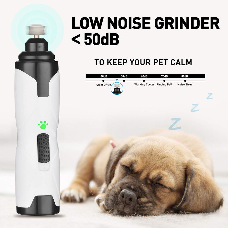 Catalpa Rechargeable Electric Dog Nail Grinder |Clipper|Trimmer|File with Quiet 2-Speed Motor & 3 Ports Best for Professional Paws Grooming & Smoothing for Small|Medium|Large DogICat|Pet|Bird Painless - PawsPlanet Australia