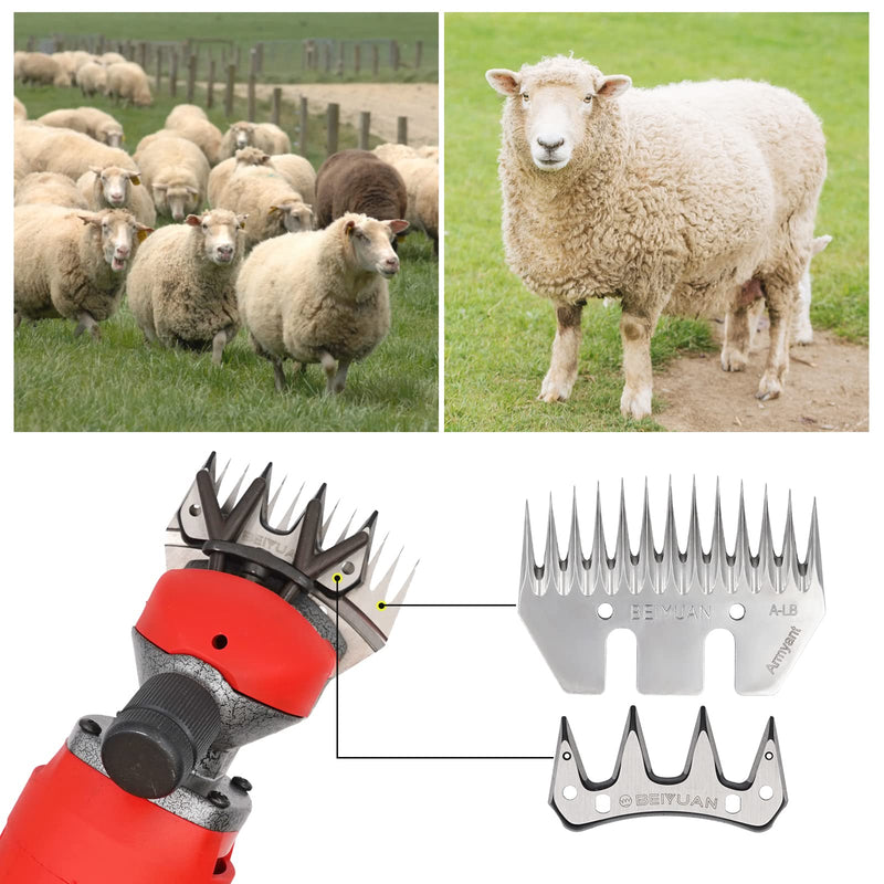 Sheep Blades Shears Kit, Sheep Shearing Combs and Cutters - Metal Sheep Shearing Clippers for Sheep Shears Electric Clippers (Straight) Straight - PawsPlanet Australia