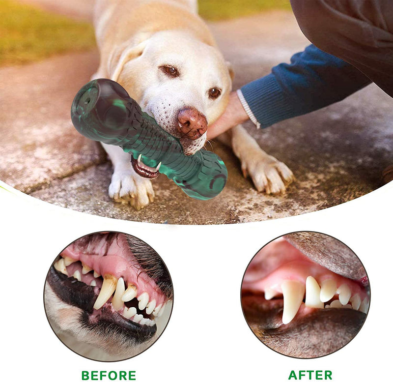 Dog Chew Toys for Aggressive Chewers Large Breed,Durable Dog Squeaky Toys, 100% Natural Rubber Dental Care Teeth Cleaning Chews for Medium Large Dogs - PawsPlanet Australia