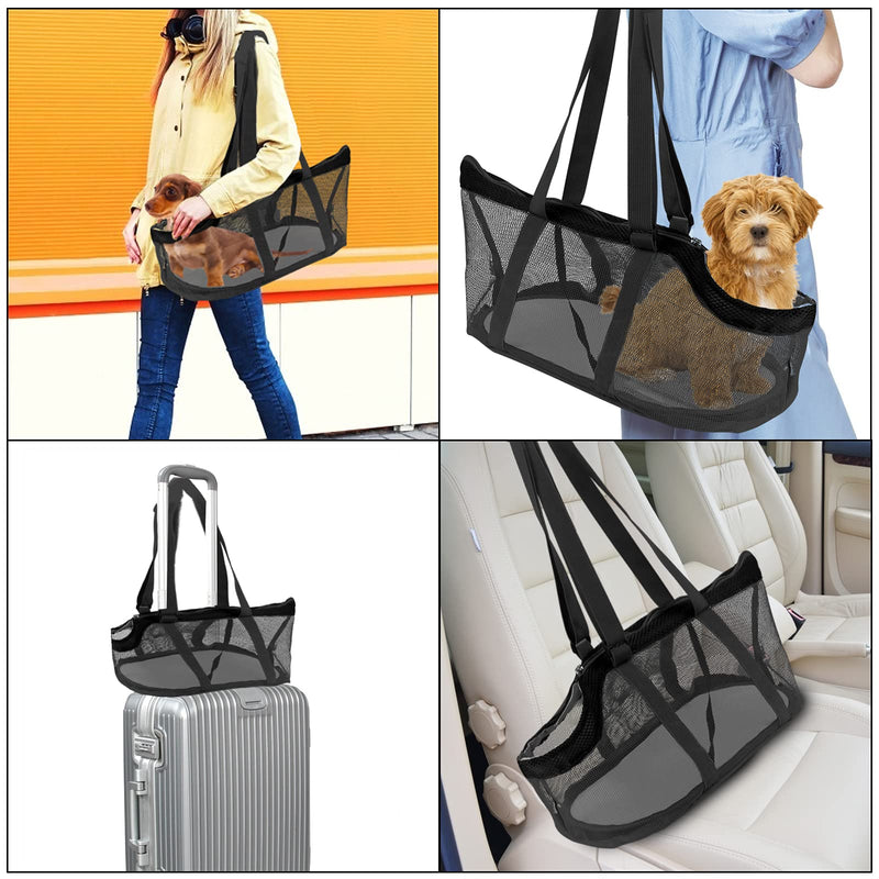 KONNITIHA Pet Carrier for Small Cats Dogs Puppies of 10 Lbs,Breathable Mesh Bag for Dog/Cat Travel Carriers Soft Sided Collapsible,Airline Approved Puppy Carrier Black - PawsPlanet Australia