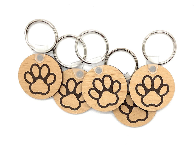 Pawprint Keychain, Engraved Acrylic, High Quality and Durable, Pet, Loving Pet, Paw Print Love, Bulk Keychains, Love Pet - PawsPlanet Australia