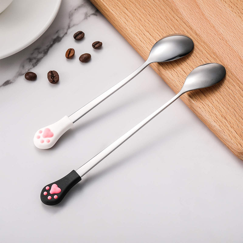 4 Pieces Dog Cat Spoon Stainless Steel Pet Food Spoon Dog Can Spoon with 6 Inch and 7 Inch Long Handle Pet Can Food Scoop Cat Claw Spoon for Dog and Cat Food Can - PawsPlanet Australia