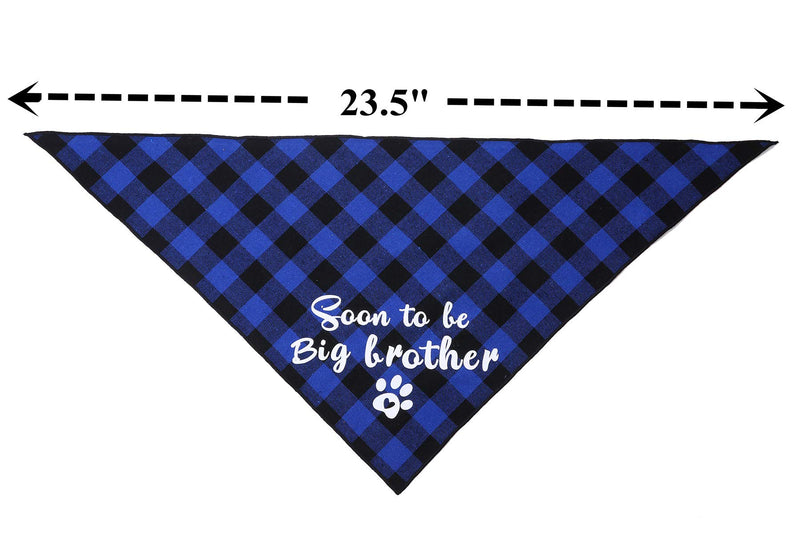 JPB 2 Pack Sooner to be Big Brother Dog Bandana,Pet Baby Announcement Plaid Scarf Gender Reveal Accessories - PawsPlanet Australia