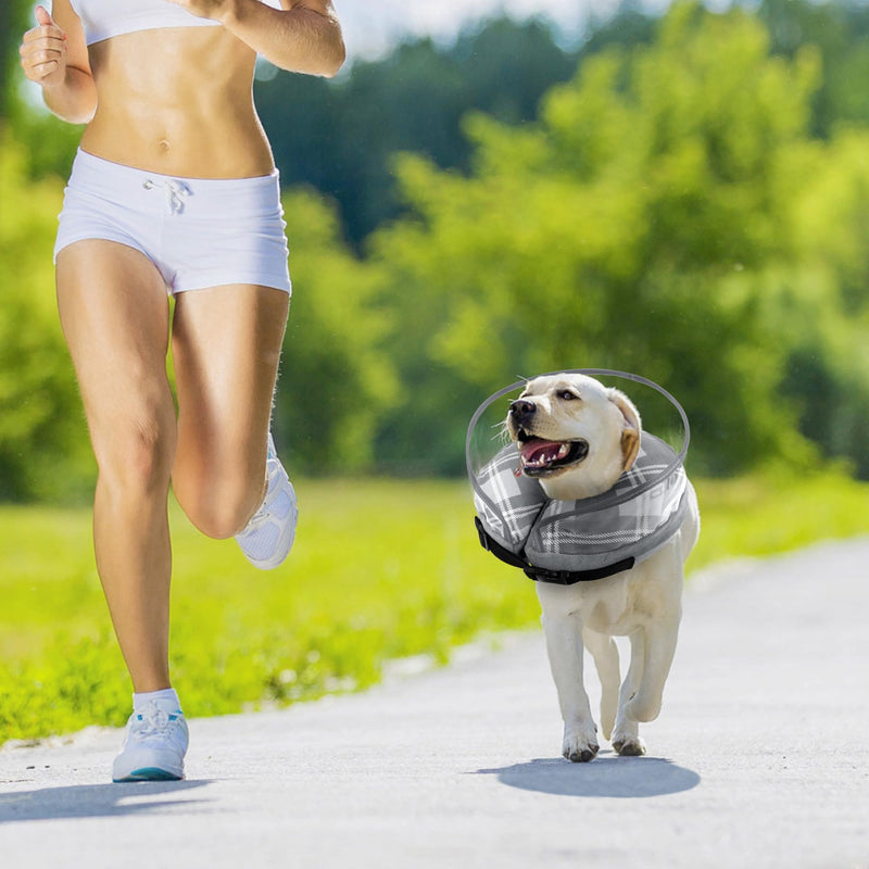 Inflatable Neck Brace for Dogs, Protective Collar for Dogs & Cats, Inflatable Collar for Recovery After Operations or Wounds, Leak Protection Inflatable Neck Brace, Protective Collar Dog Collars Gray M - PawsPlanet Australia