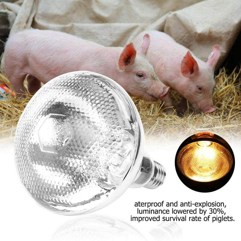 [Australia] - Thick Pig Piglet Heat Lamp, 1Pc Pig Piglet Thick Heat Lamp Waterproof Explosion-Proof Light Bulb Dot Surface for Brooding and Livestock Rearing Like Piglets and Other Occasions 175w 