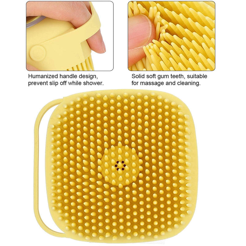 SALUTUYA Dog brush, grooming brush, dog brush can be filled with shower gel, for washing pets, dogs, cats, horses for washing pets (yellow) - PawsPlanet Australia