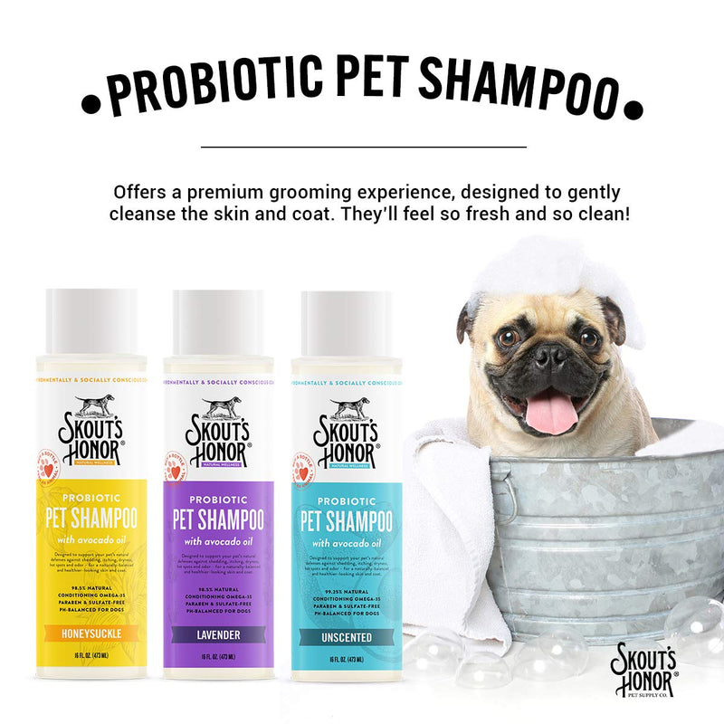 [Australia] - SKOUT'S HONOR Probiotic Pet Shampoo Lavender 16 Ounce 