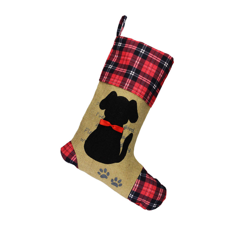 [Australia] - Wendsim Christmas Stocking for Pet Dog Cat with Red Bowknot Pet Stocking for Personalize 