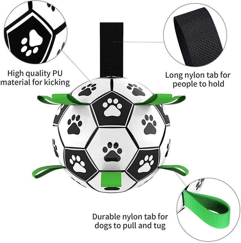 ZONJIE Pets Dog Toy Ball, Indoor-Outdoor Interactive Dog Soccer Ball With Easy Grab Tabs, Pet Exercise Game Ball IQ Training ball - PawsPlanet Australia