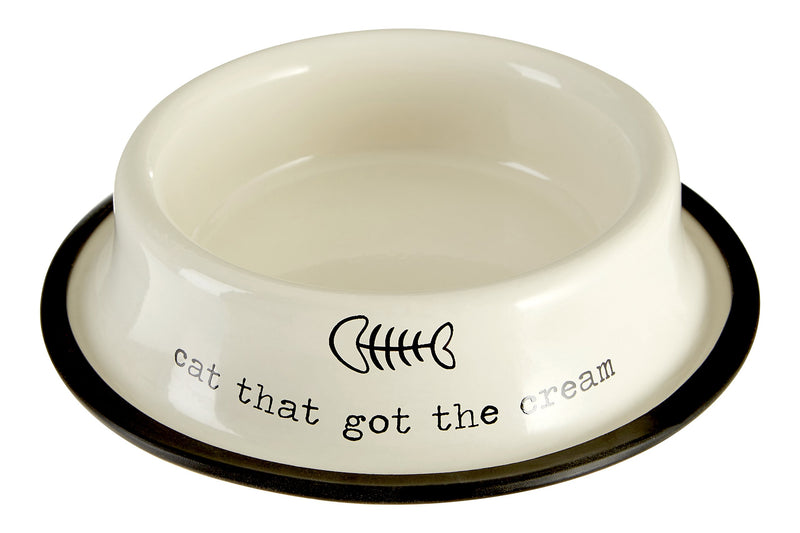 Premier Housewares Cat That Got the Cream Adore Pets Litre Bowl, 0.4 L - Cream - PawsPlanet Australia