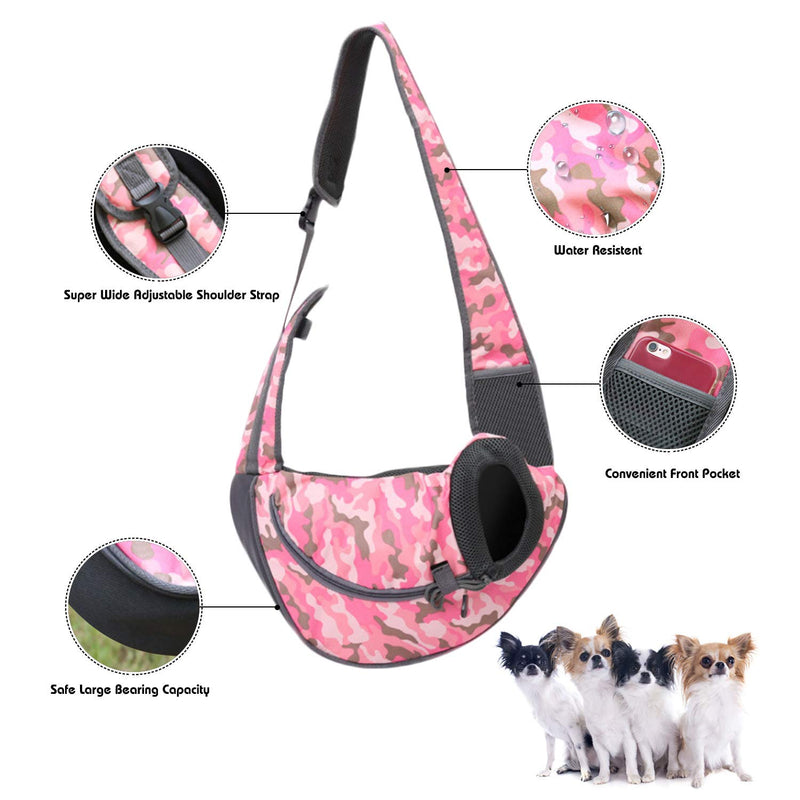[Australia] - EVBEA Dog Carrier Sling Front Pack Cat Puppy Carrier Purse Breathable Mesh Travel for Small or Medium Pet Dogs Cats Sling Bag S(Up to 6 lbs) Pink 