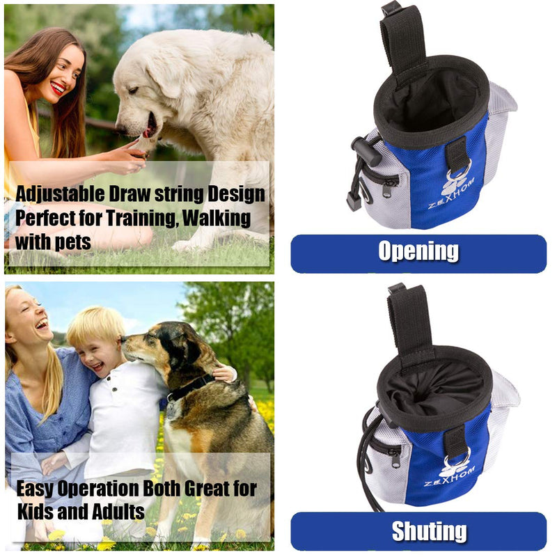 [Australia] - ZEXHOM Dog Treat Pouch, Portable Dog Training Bag with Belt Clip, Drawstring Design Training Pouch with Dog Bag Dispenser, Perfect Food Snack Storage Holder for Puppy Training and Walking 