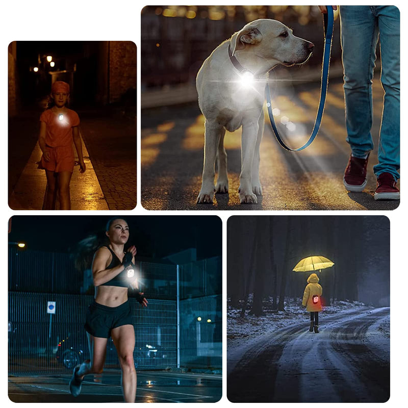 Nizirioo LED clip running light jogging: 2 pieces reflective USB rechargeable clip lamp, clip-on running light for joggers, mini head lamp for outdoor running, jogging, dog walking, fishing, camping - PawsPlanet Australia