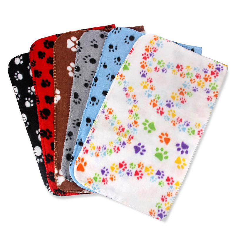 [Australia] - Comsmart Warm Paw Print Blanket/Bed Cover for Dogs and Cats 6 pack of 24x28 Inches 