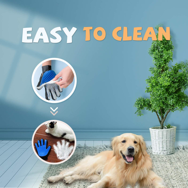 SUPERBEAR Pet Grooming Gloves for Dog Cat Gentle Deshedding Brush Glove Efficient Pet Hair Remover Glove for Dogs Cats with Long or Short Fur Massage Mitt with 259 Silicone Tips 1Pair - PawsPlanet Australia