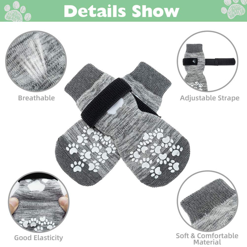 EXPAWLORER Anti-Slip Dog Socks Super Warm Durable Dog Boots Adjustable Soft and Comfortable Winter Paw Protector for Small Medium Large Dog Wearing. L - PawsPlanet Australia