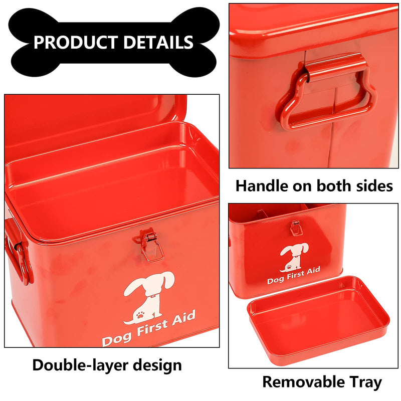 Xbopetda First Aid Kit, Pet First Aid Storage Bin, 2-Tier First Aid Medicine Box for Dog, Cat or Rabbit - Perfect for Home Care and Outdoor Travel Emergencies, Small & protable ?Red) Red - PawsPlanet Australia