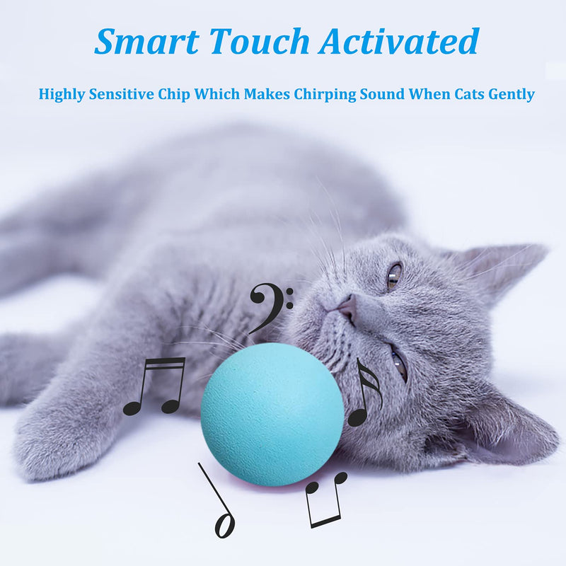 Cat Toy Ball Interactive Cat Toys,Cats Catnip Toys Feathers Ball Balanced Cat Swing Wand Chaser Training Toy,3 Life like Animal Chirping Sounds Stimulate Attractive Hunting Instinct for Your Kitty - PawsPlanet Australia