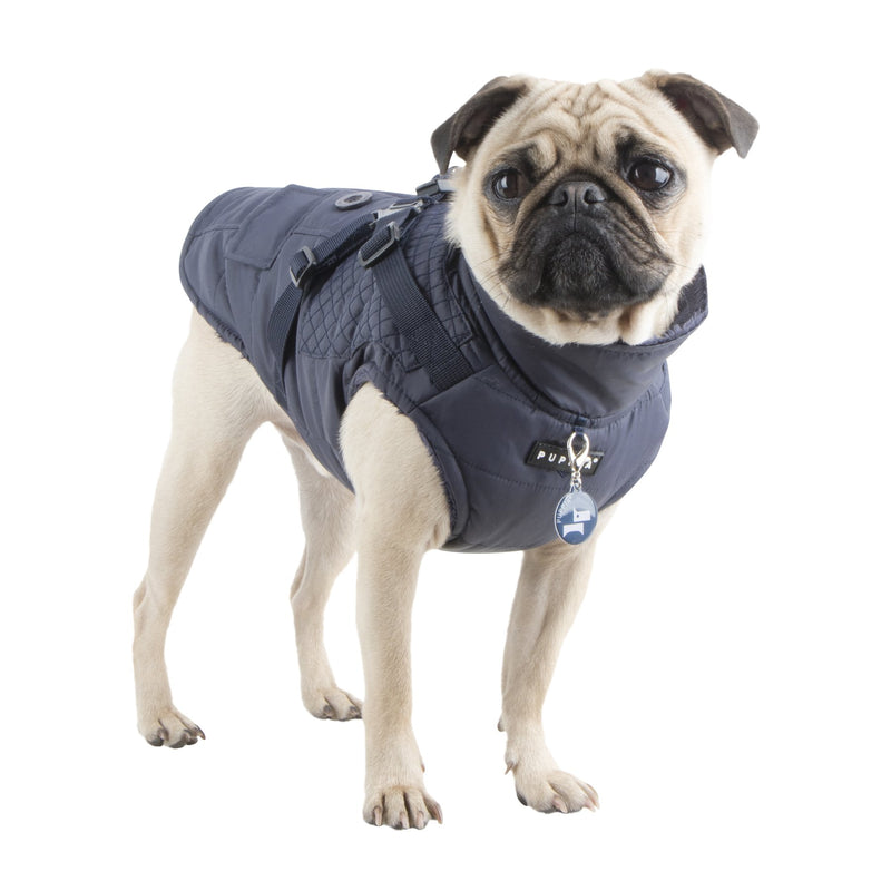 Puppia Wilkes Winter Fleece Vest, Medium, Navy M Puppia Wilkes Winter Fleece Vest - PawsPlanet Australia