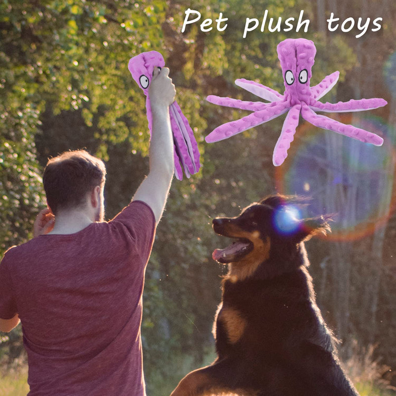 Octopus Dog Toys, No Stuffing Squeaky Dog Toys Interactive Octopus Dog Chew Toys with Crinkle Paper for Small Medium Dogs Playing and Training (Purple) Purple - PawsPlanet Australia