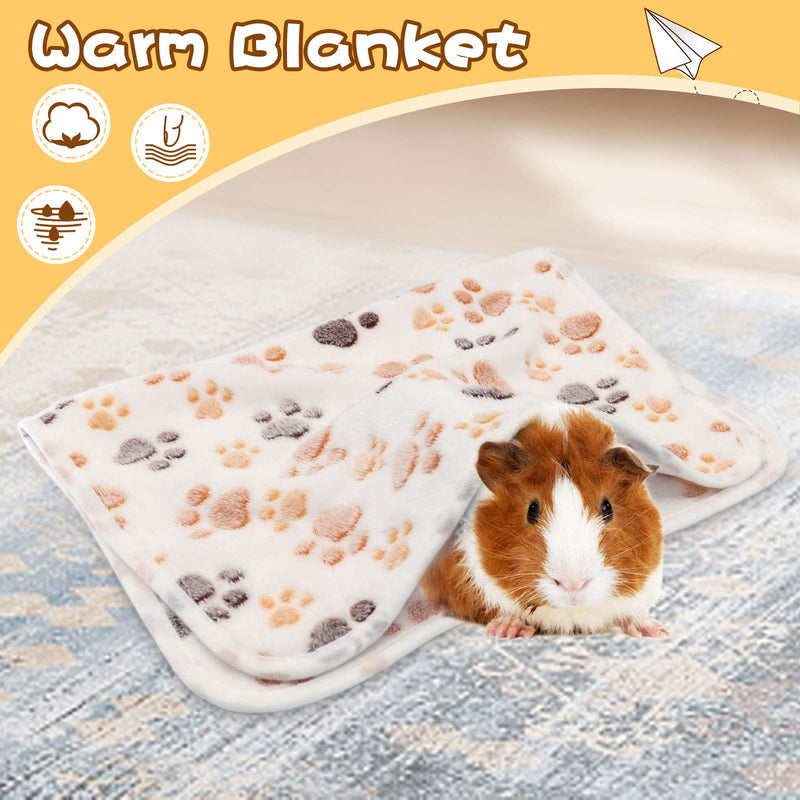 BWOGUE Guinea Pig Blanket, 3 Pack Small Animal Soft Warm Pet Fleece Blankets Sleep Mat Pad Cover Flannel Throw for Hamster Guinea Pig Rabbit Dog Cat Chinchilla Hedgehog 3pack Foot Print 23''*16'' (3Pack) - PawsPlanet Australia