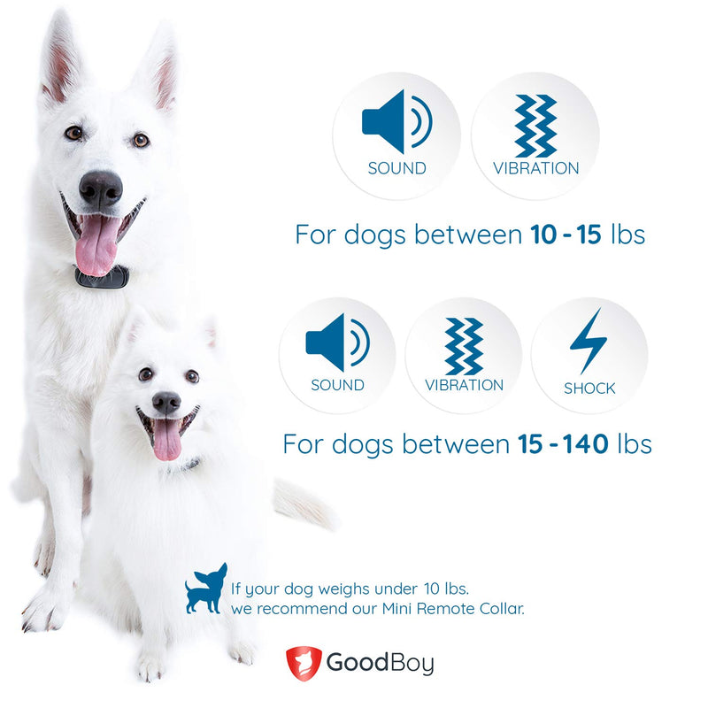 [Australia] - GoodBoy Small Size Remote Collar for Dogs with Beep Vibration and Shock Modes for Pet Behavior Training - Waterproof & 1000 Feet Range - Suitable for Small, Medium or Large Dogs (10+ lbs) White 