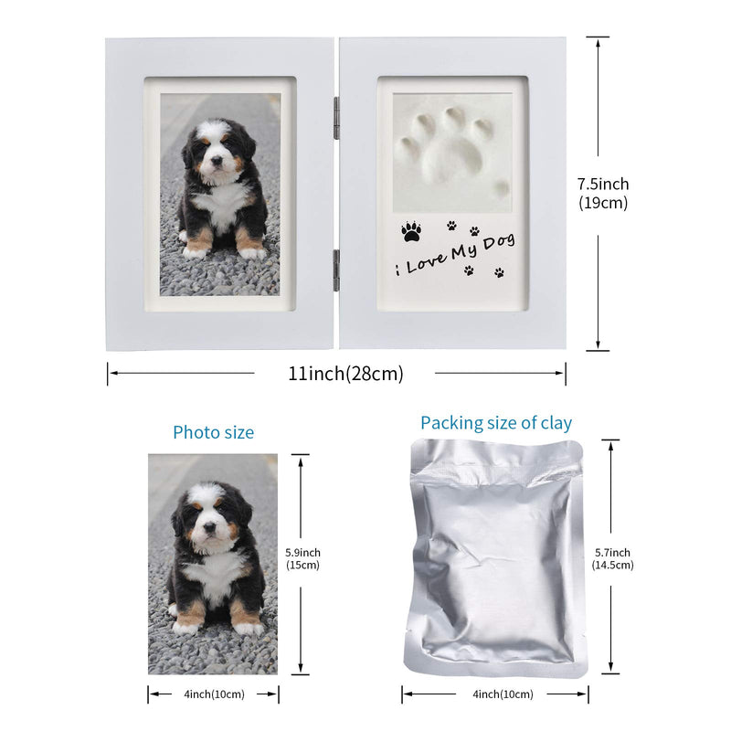Goomis Pet Picture Frame and Pet Paw Prints Pet Memorial Photo Frame Kit, Keepsake Gift for Pet Owners, Great For Dog or Cat,White - PawsPlanet Australia