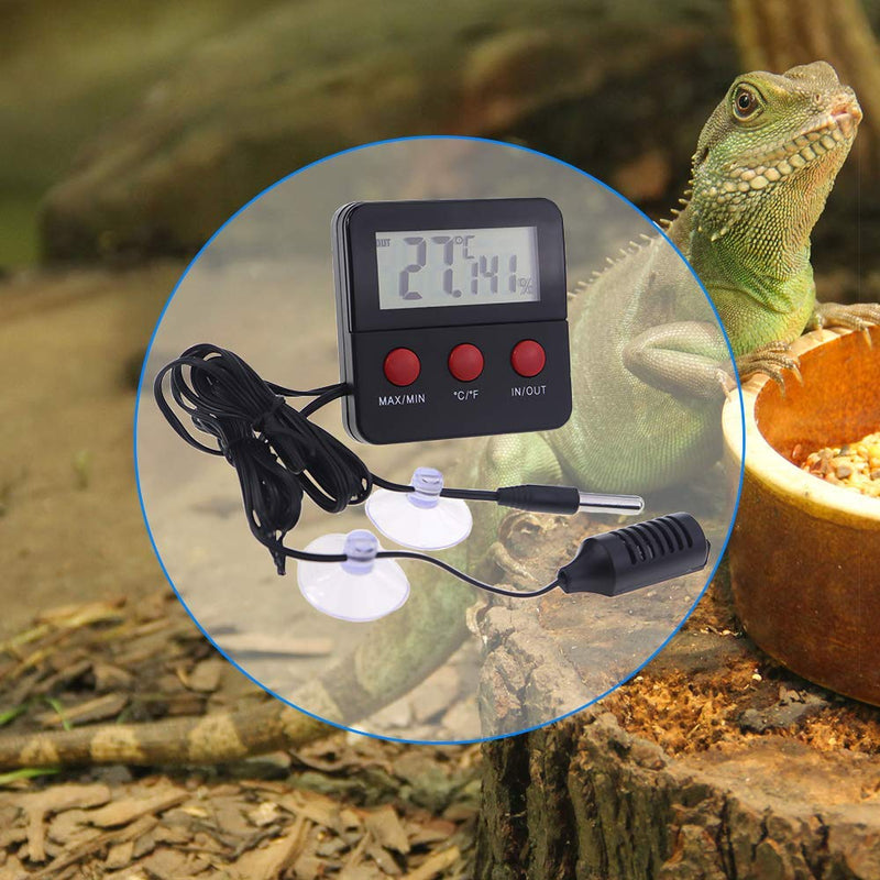 Digital Reptile Thermometer Hygrometer with 2 Remote Probes to Measure Humidity and Temperature - Ideal Vivarium Thermometer Also Suitable for a Snake or Lizard Tank - Reliable Reptile Accessories - PawsPlanet Australia