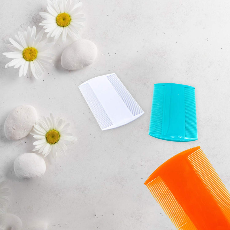 AUEAR, 12 Pack Plastic Pet Comb Flea Lice Combs Dog Cat Double Sided Fine Tooth Flea Hair Combs Pet Hair Grooming Combs 4 Colors 12 Pcs White+Light Blue+Green+Orange - PawsPlanet Australia