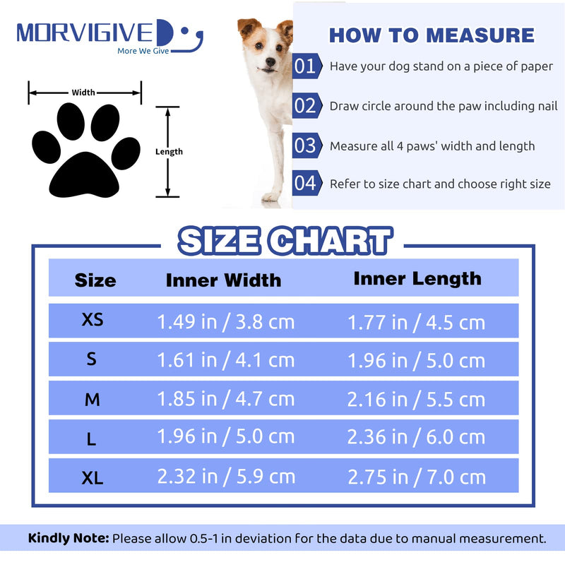 MORVIGIVE Dog Hiking Running Shoes 4 PCS, Outdoor Pet Boots Sneakers with Rugged Skid-Proof Sole & Adjustable Strap, All-Season Puppy Booties Breathable Pet Paw Protectors for Small Medium Large Dogs X-Small Orange - PawsPlanet Australia