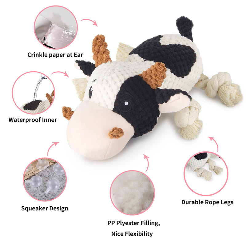 YPets Puppy Toy Plush Dog Toy, Durable Interactive Stuffed Animal Dog Toys with Crinkle Paper, Cute Squeaky Dog Chew Toy for Small, Medium Large Dogs - PawsPlanet Australia