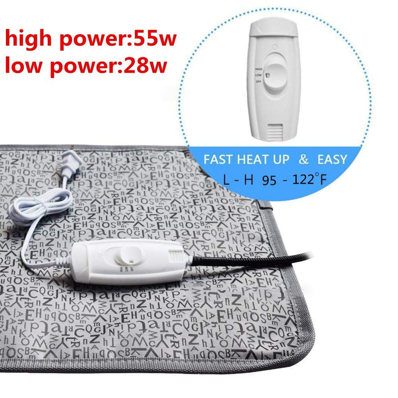 [Australia] - Ubei Pet Electric Heating Pad for Dog and Cat Adjustable Waterproof Anti-bite Steel Cord Dog Large Warm Bed Mat Heated Suitable for Pets Big Deds Pets Blankets and Kennel （28.3"x18.9"） 