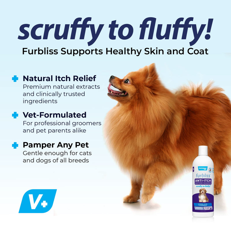 Furbliss Soothing Anti-Itch Dog Shampoo for Itchy Skin with Calming Chamomile & Cooling Peppermint, Oatmeal Shampoo for Dogs with Natural Ingredients for Pet Parents & Professional Groomers - PawsPlanet Australia