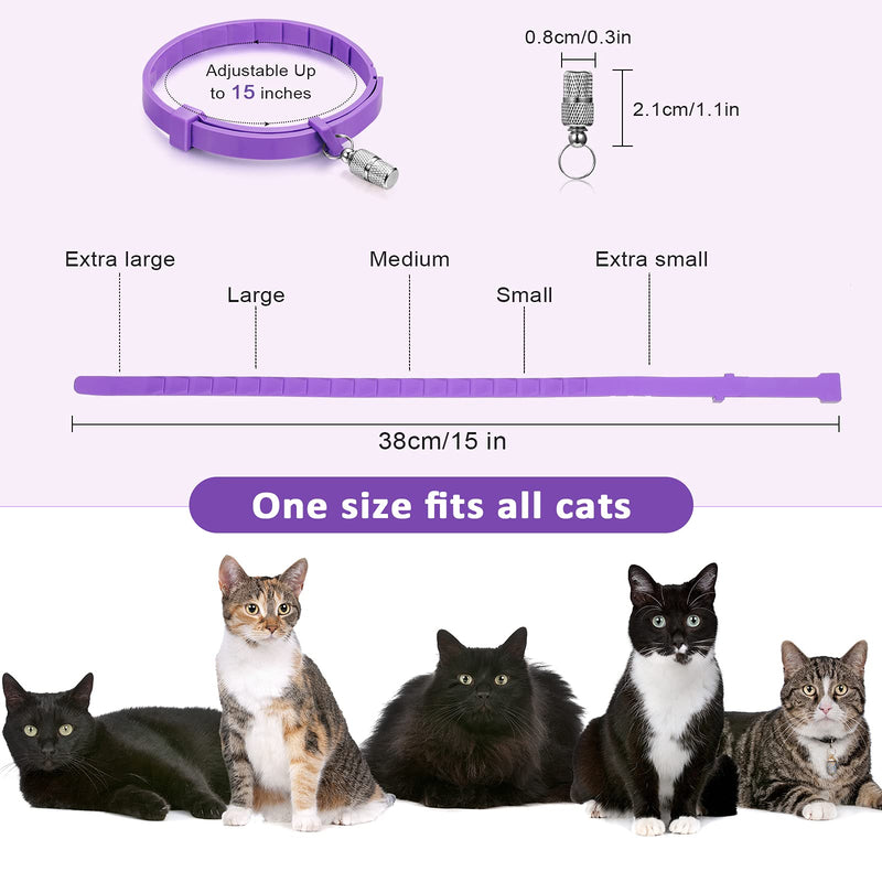 Weewooday 5 Set Calming Collar for Cats Adjustable Waterproof Cat Calming Collars Reduce Anxiety Stress Cat Collars with 5 Pet ID Pendants (Purple) - PawsPlanet Australia