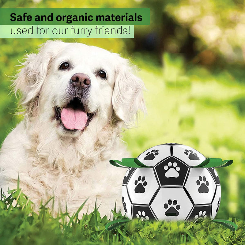 VOLTRA Dog Soccer Ball with Grab Tabs for Small & Medium Dogs -6 Inch Upgraded Interactive Dog Balls for Tug of War-Durable Indoor Outdoor Dog Toys for Your Puppies. - PawsPlanet Australia