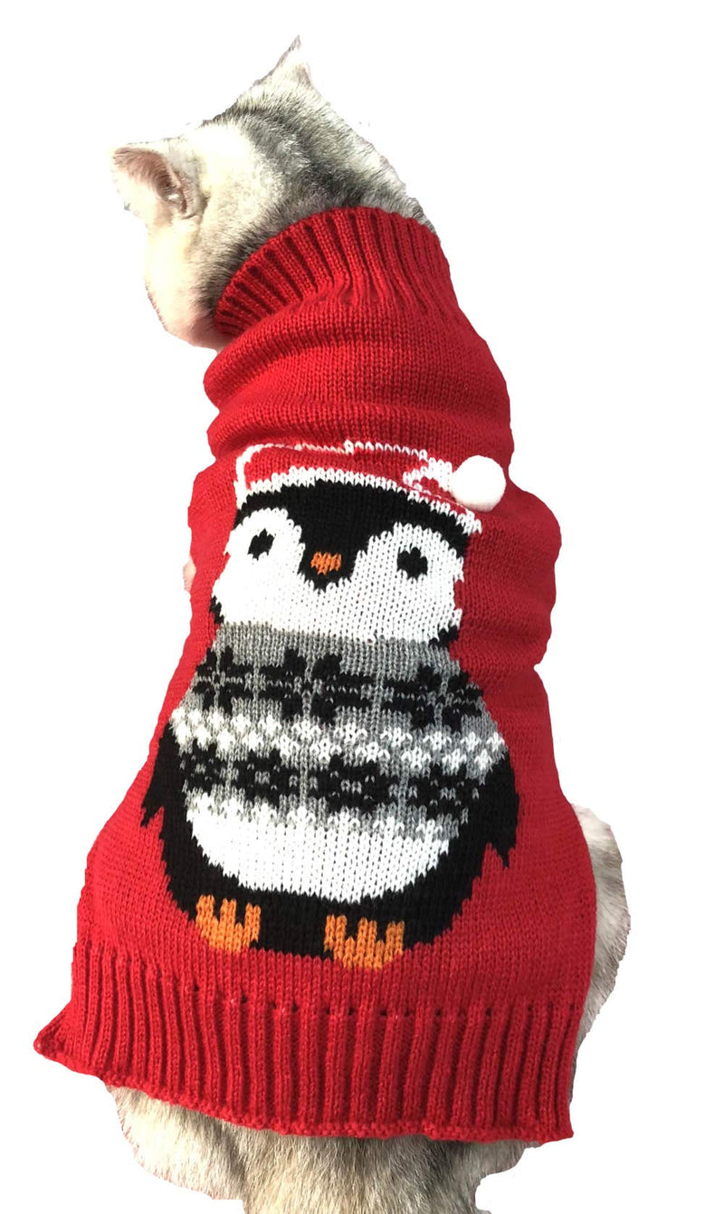 Lanyar Dog Reindeer Holiday Pet Clothes Sweater for Dogs Puppy Kitten Cats, Classic Red X-Small Penguin - PawsPlanet Australia