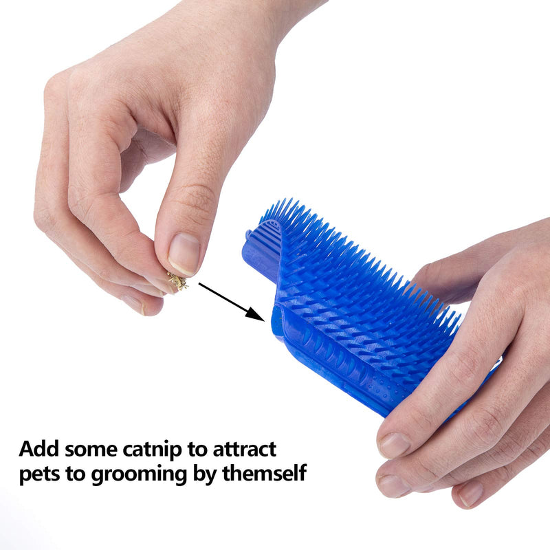 [Australia] - Cat Self Groomer - Wall Corner Groomers, Cat Face Scratcher, Cat Massage Comb with Catnip Pouch Perfect Scratch Massager Tool for Long and Short Fur Cats (2 Pack) 