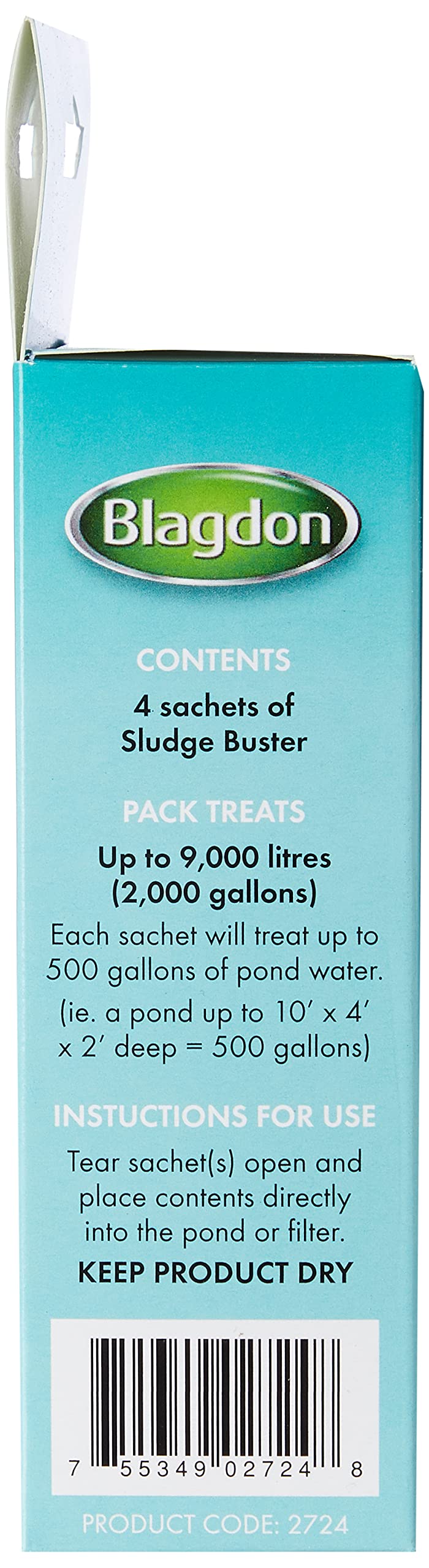 Blagdon 2724 Pond Sludgebuster, Digests Harmful Waste, Keeps Pond Clean, 4 x 9g Sachets, Each sachet treats 2,273 Litres Pack of 4 - PawsPlanet Australia